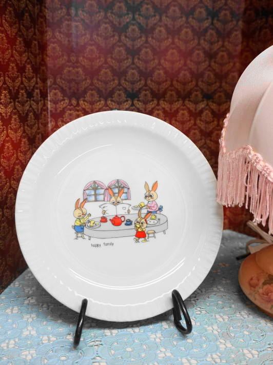 happy family うさぎさん家族のプレート皿 18cm S137