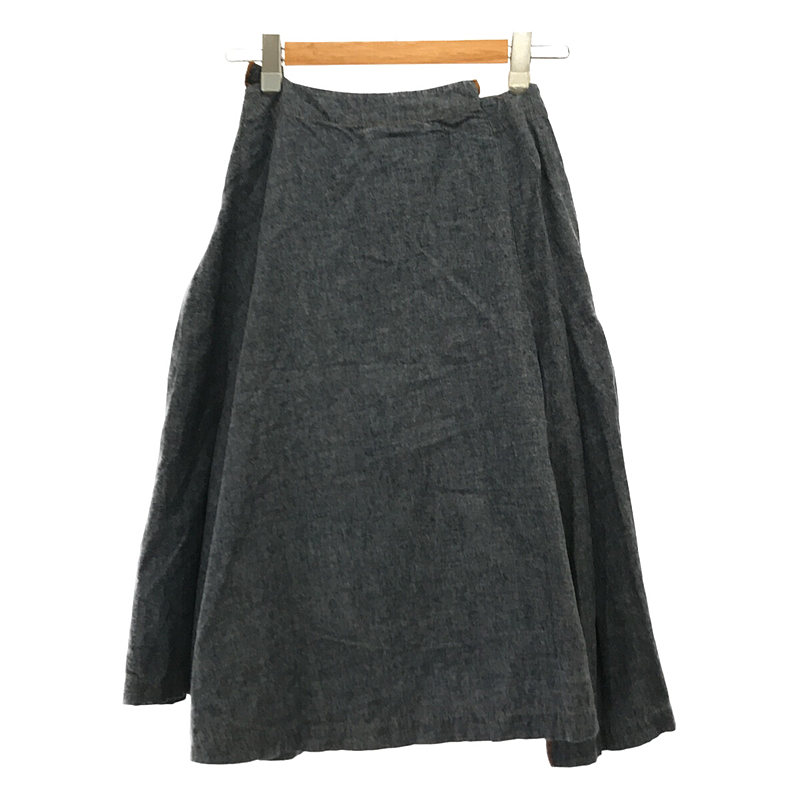 コットンネル ベルト付き ラップ風フレアスカート | ブランド古着の