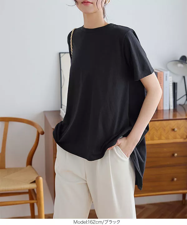 バックギャザーアシンメトリーチュニックTシャツ [C6184] | トップス