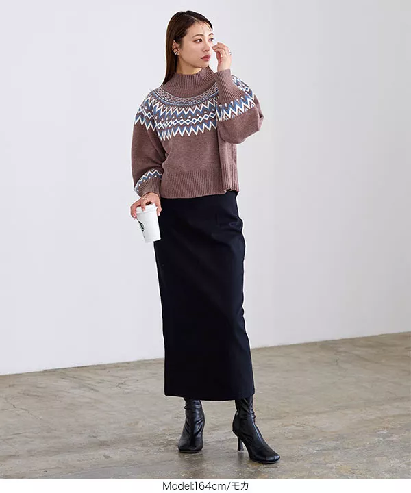 ボリュームスリーブノルディックニット [C6584] | トップス全品送料