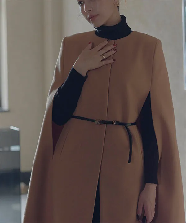 ロングケープコート[K1307] - レディースファッション通販 神戸レタス