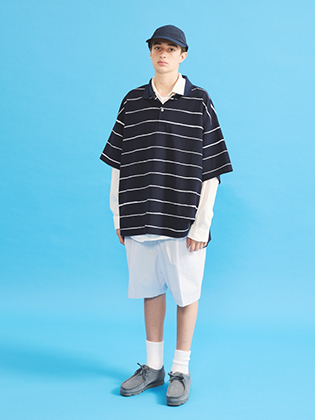 COMOLI / コモリ | シルクフリース ハーフジップ プルオーバー - Navy