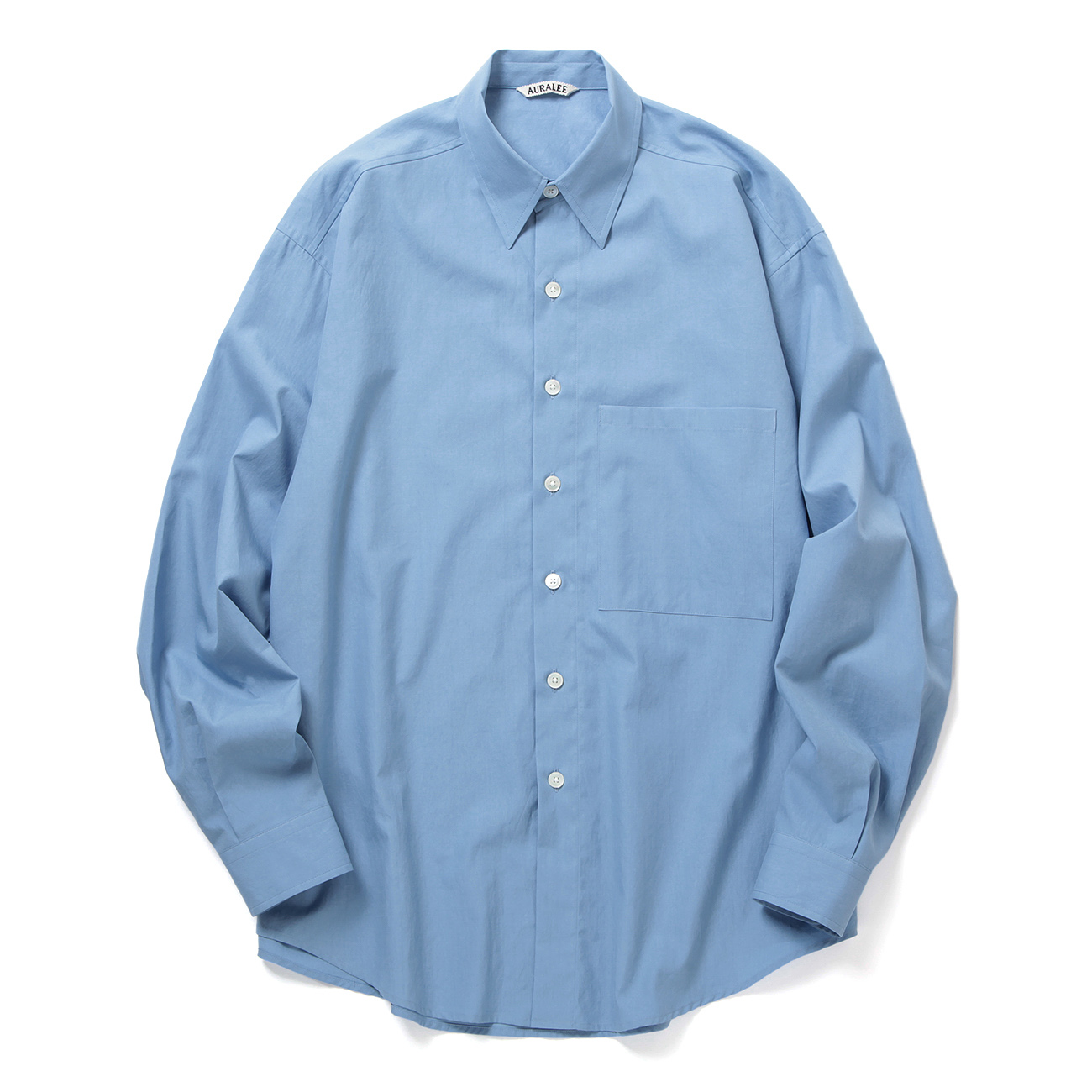 AURALEE / オーラリー | WASHED FINX TWILL BIG SHIRT (メンズ) - Blue