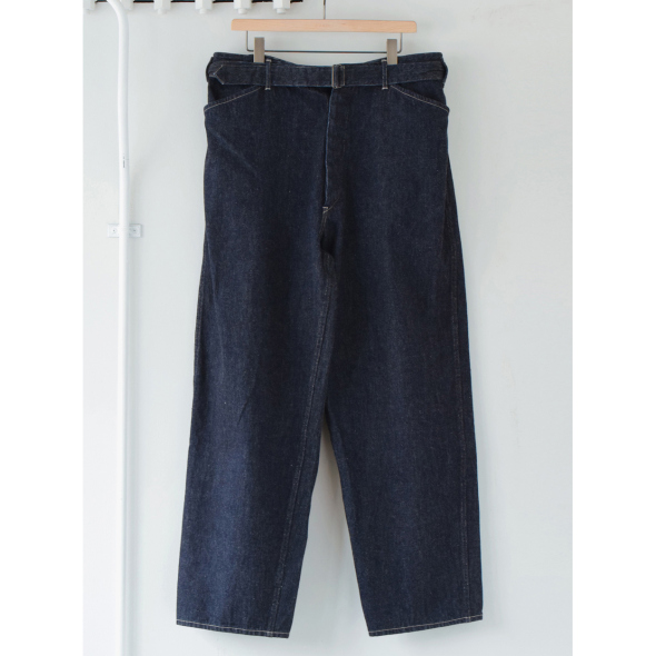 COMOLI / コモリ | デニム ベルテッドパンツ - Navy | 通販 - 正規取扱