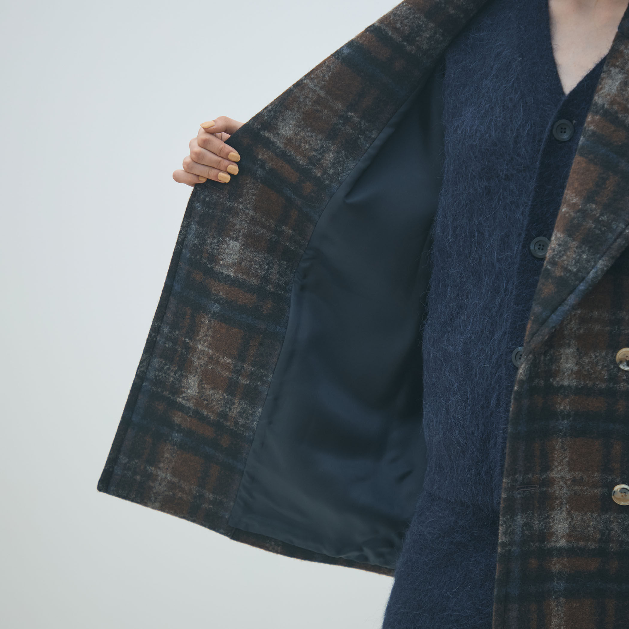 ボンディングチェック ダブルブレストコート｜トゥモローランド 公式通販