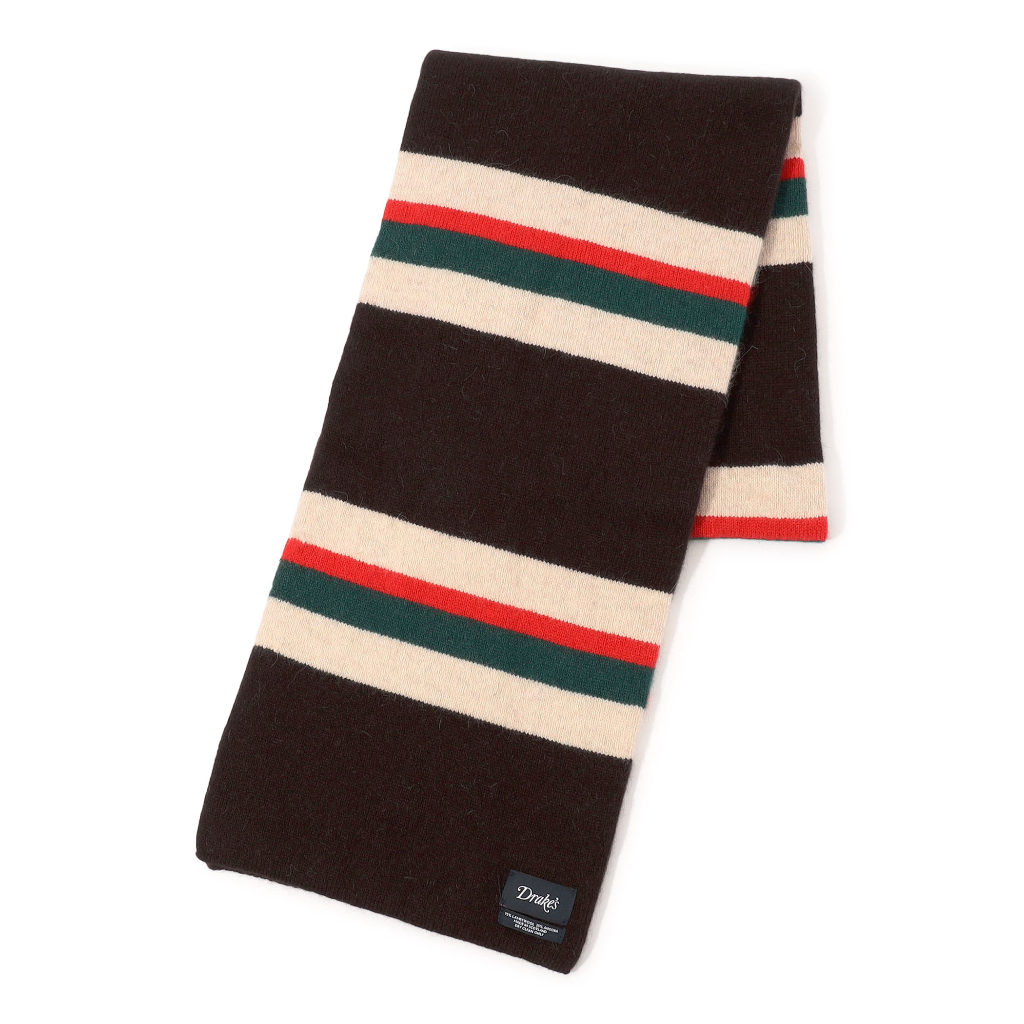 Drake's ウールアンゴラ ボーダー ニットマフラー｜トゥモローランド