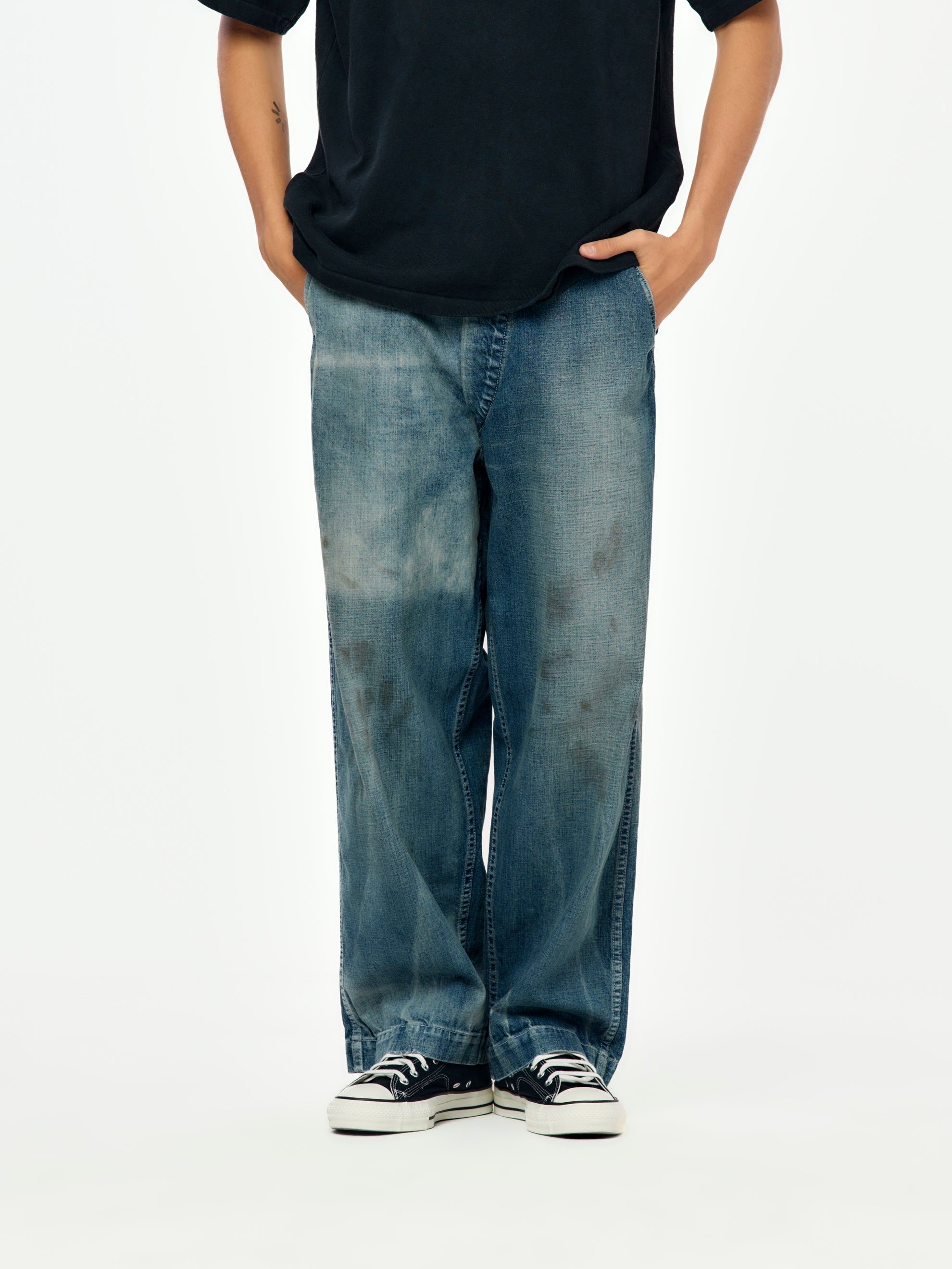 A.PRESSE US ARMY DUNGAREE DENIM TROUSERS (Indigo) - UNION LOS ANGELES