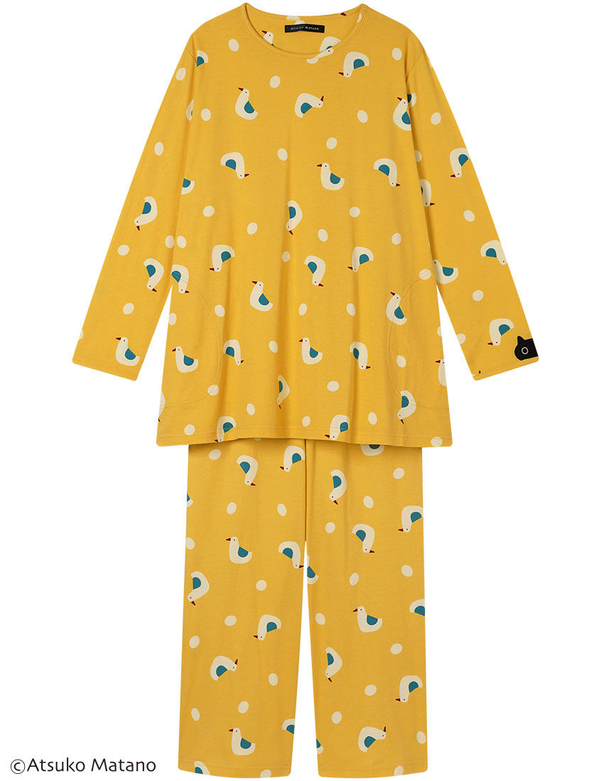 アツコマタノ 【綿100％】愛らしい猫のぬいぐるみデザイン パジャマ