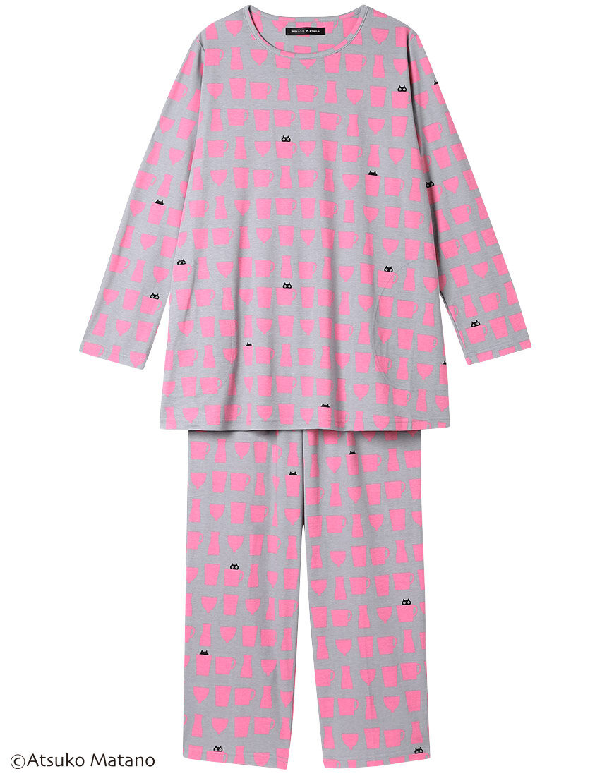 新品】マタノアツコ/ワコール タンポポパジャマ（LL) ひょっこり黒猫