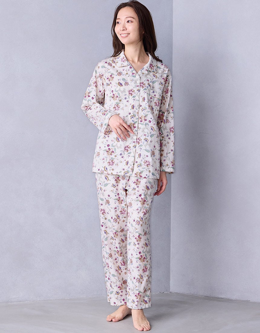 即日発送】着用回数1回 ワコール ミントン クリーム色パジャマ 即日