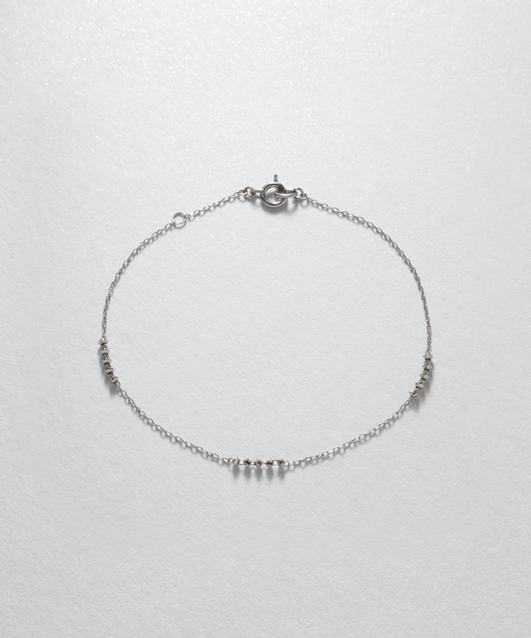 プラチナ カットビーズ ステーションブレスレット（ブレスレット