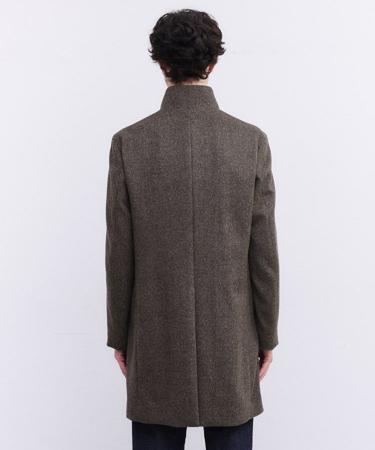 カシミヤブレンド ビーバー調ピンヘッドスタンドカラーコート