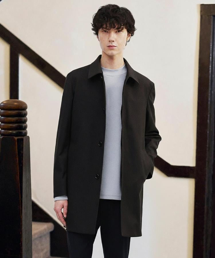 ダウンライナー付き】メランジ ステンカラー コート（ステンカラー