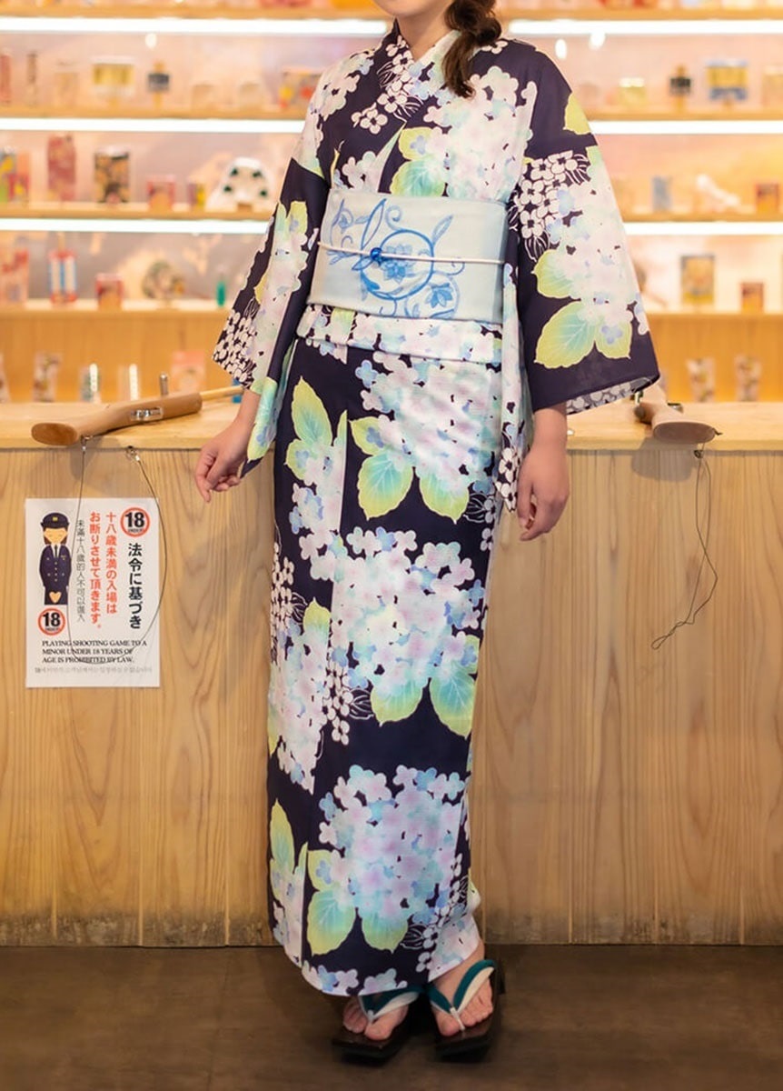 WEB限定】ゆかた Cute ＆ Art Flower series 「あじさい/紺」 | 浴衣