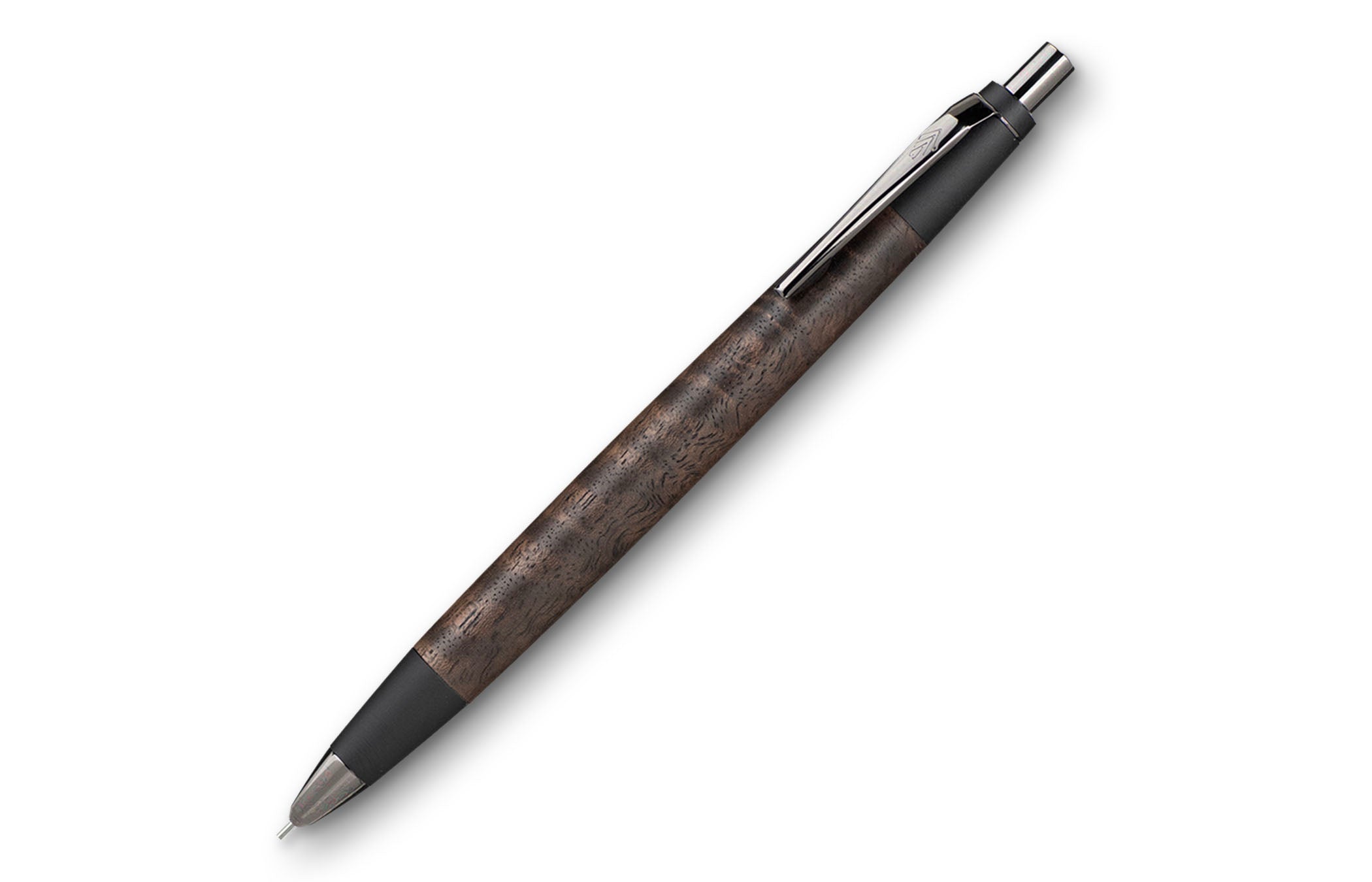 クラロウォルナット杢のシャープペンシル・ネオブラック – 野原工芸