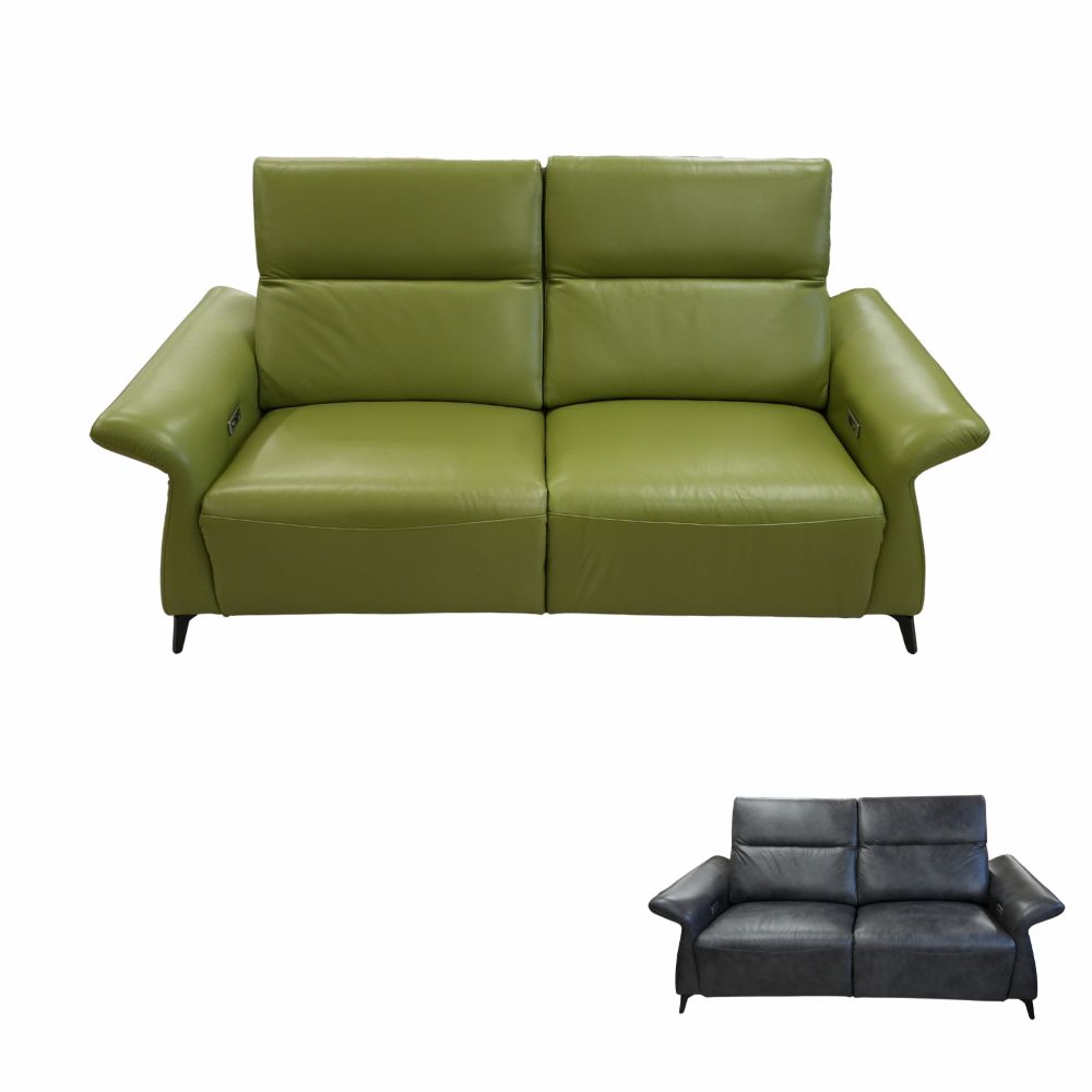本革3人掛け電動リクライニングソファ ケンプ グリーン グレーのご購入