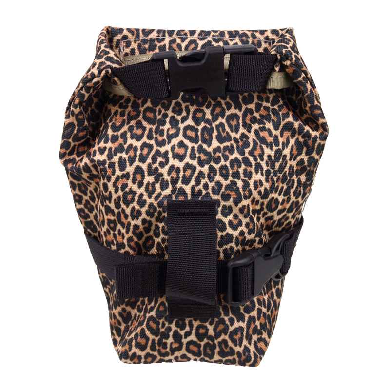 OUTER SHELL ADVENTURE* rolltop saddlebag (leopard) - BLUE LUG