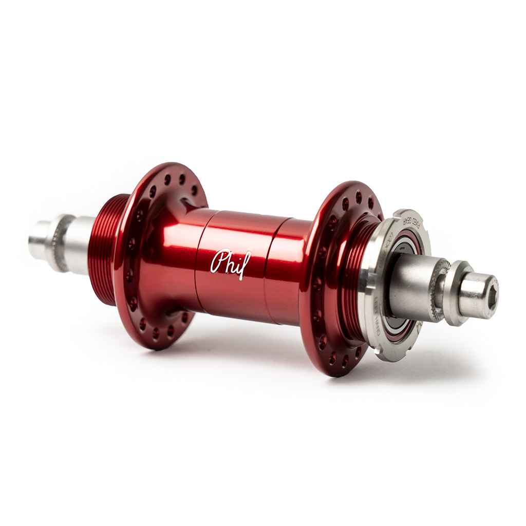 PHILWOOD* low flange track hub rear (red/fix&free) - BLUE LUG