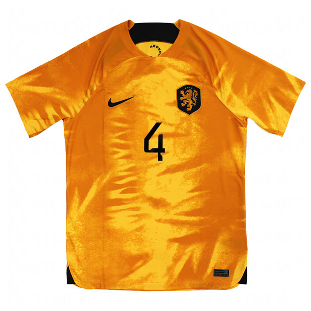 オランダ代表 2022 ホーム 半袖レプリカユニフォーム 4.フィルジル