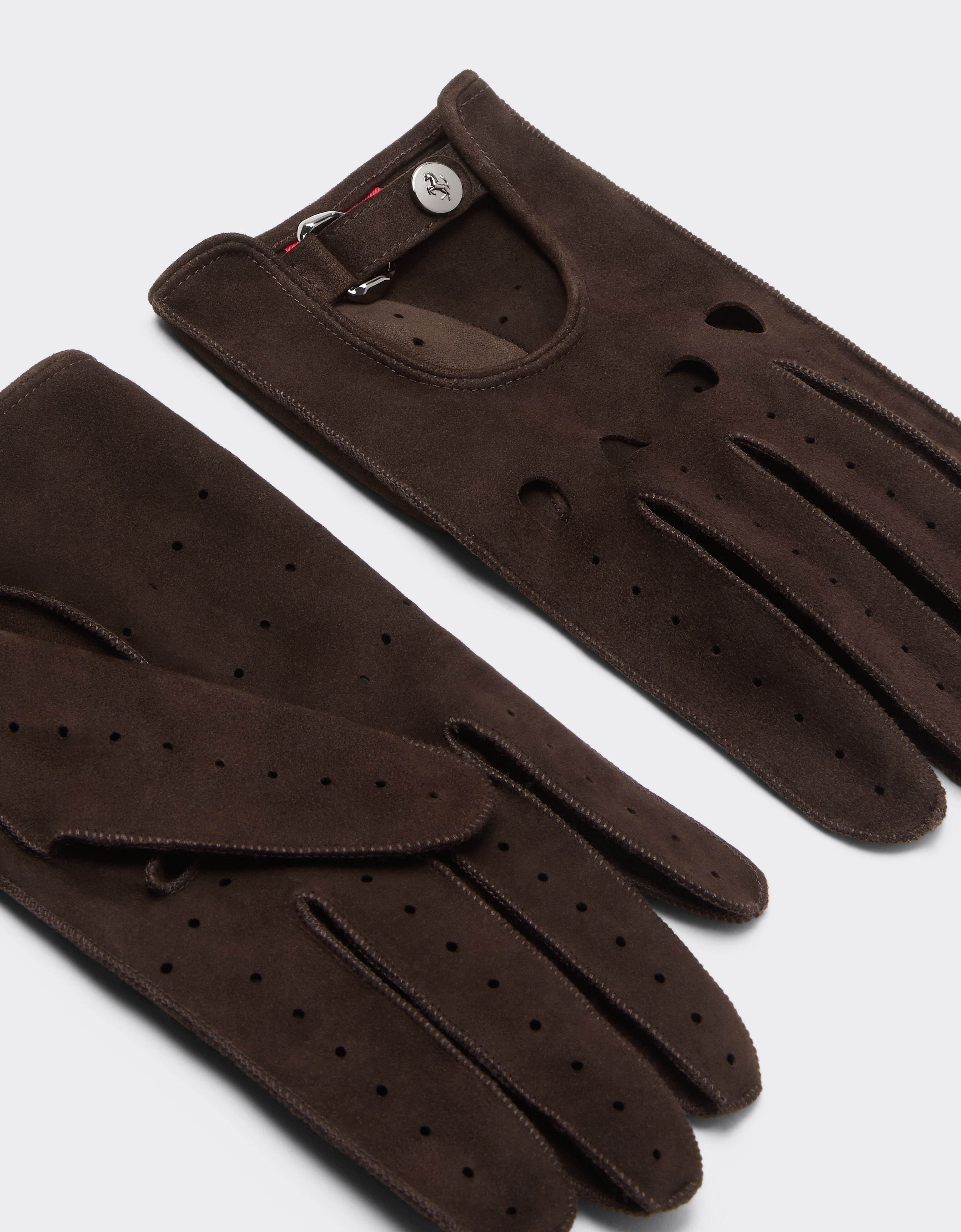 Espressoのメンズ Suede leather driving gloves | Ferrari®
