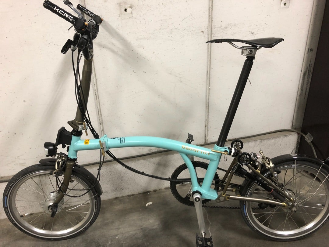 ブロンプトンカスタム ターキッシュグリーンがRAWカラーに大変身