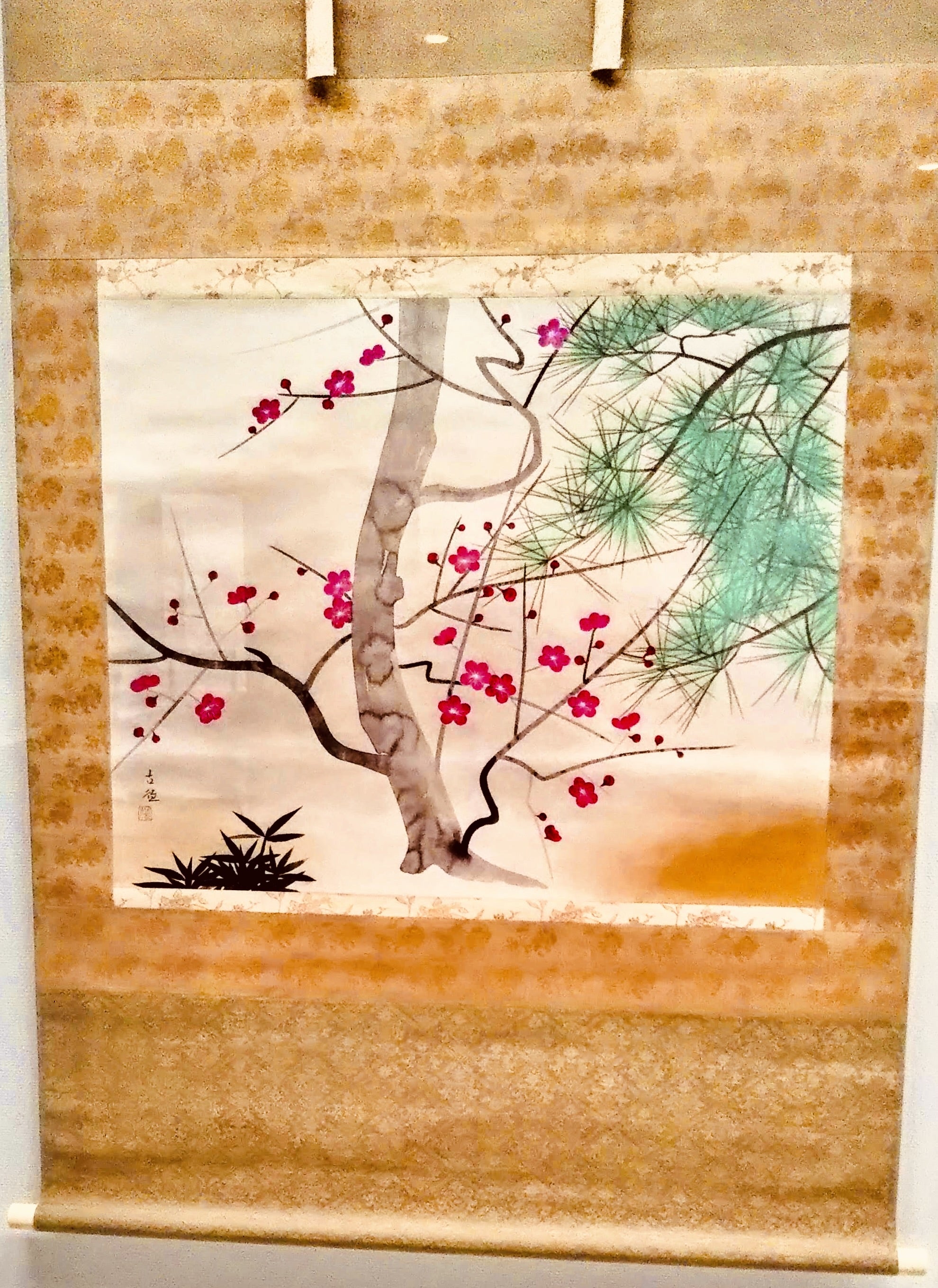 小林古径/紅白梅図/布袋屋掛軸HI-394 小林古径/紅白梅図/布袋屋掛軸HI-394