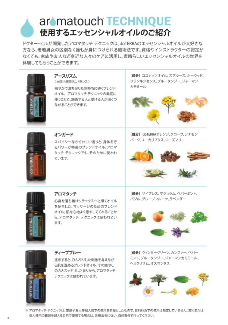 ドテラ アロマタッチテクニック doTERRA アロマタッチ テクニック