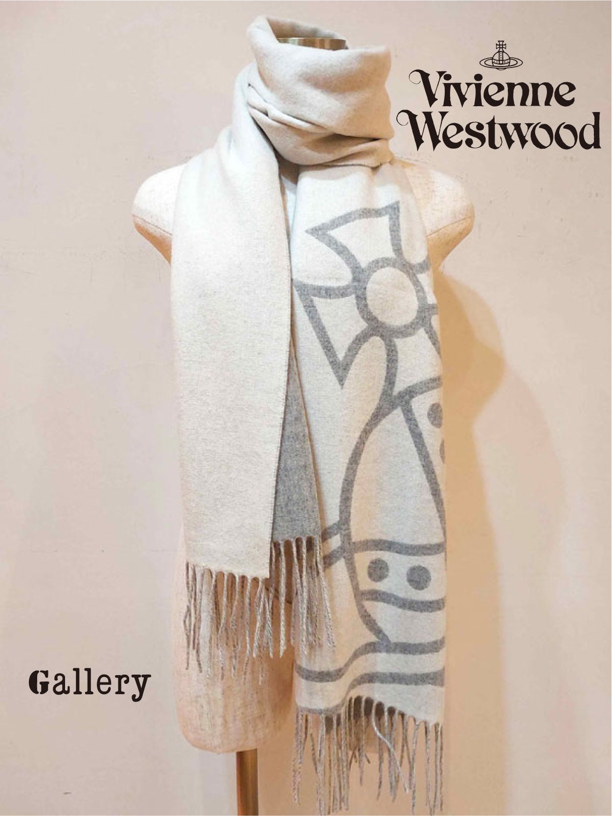 ◇ Vivienne Westwood【ワンポイントORB ウールリバーシブルマフラー