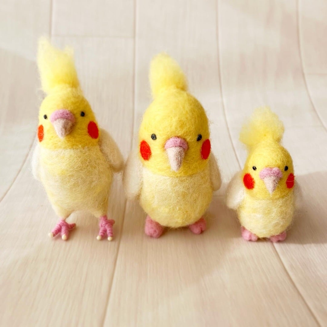 羊毛フェルトオカメインコ ルチノー 羊毛フェルト作家もふだもふお