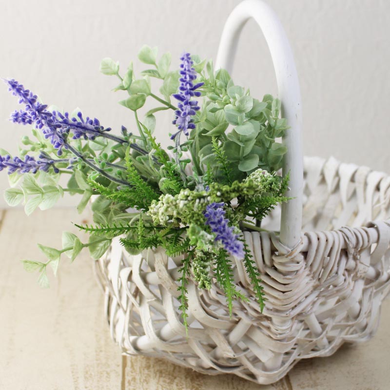 即日☆大橋新治商店/カンパーニャ 手付きバスケットホワイトS/63-884