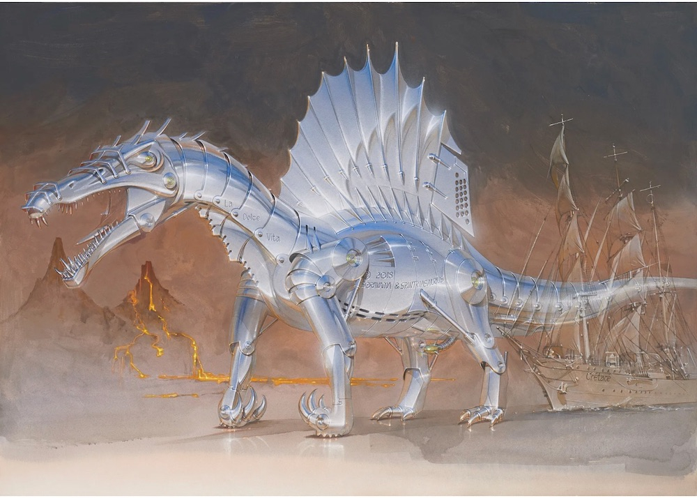 空山基の描く恐竜のロボットに注目。新作個展「Dinosauria」、渋谷