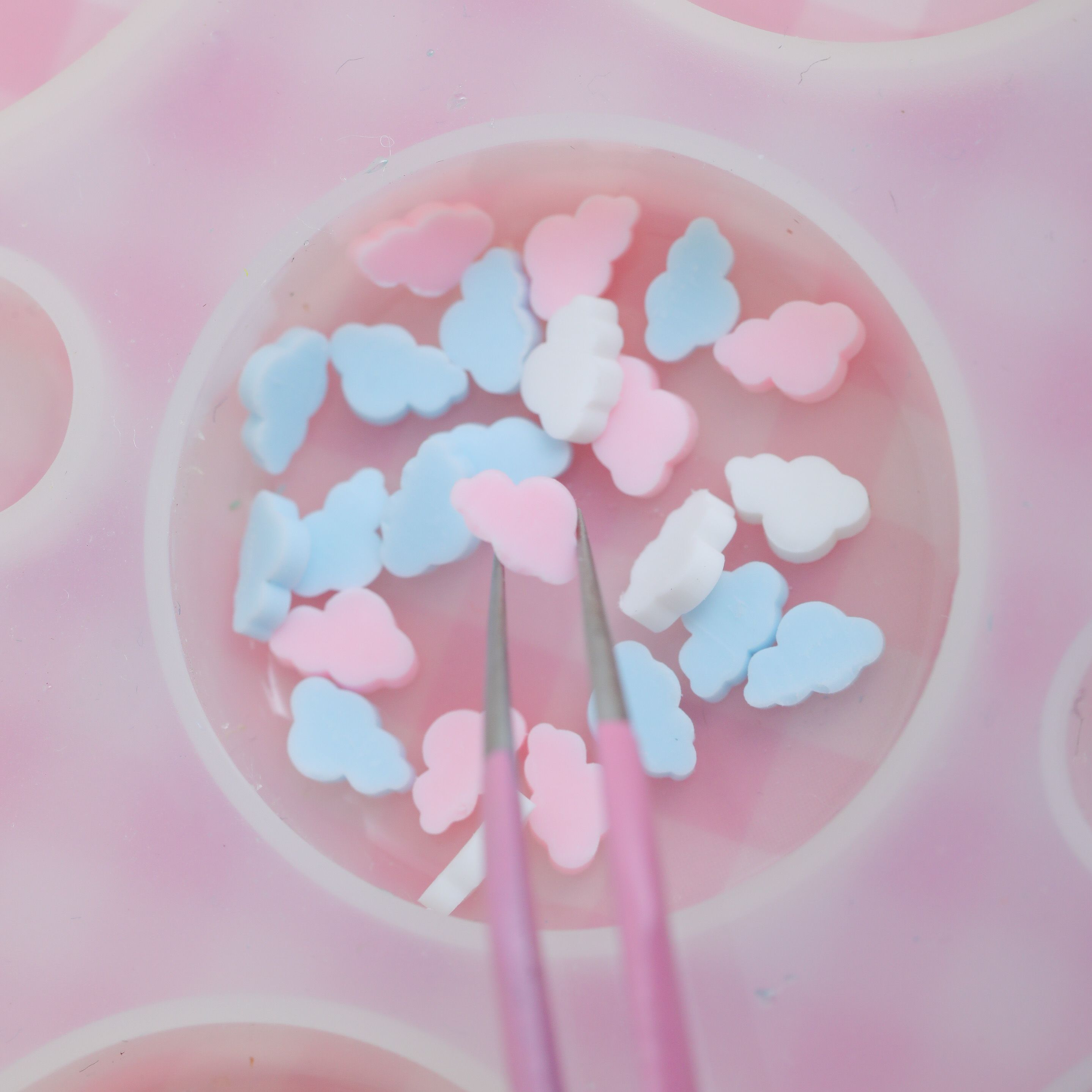 パーツミックス 雲 クラウド クレイ ピンク ライトブルー ホワイト