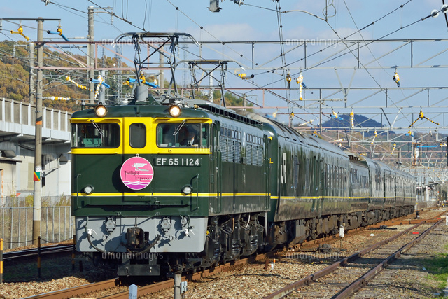 山陽本線のEF65（特トワ色）牽引特別なトワイライトエクスプレス