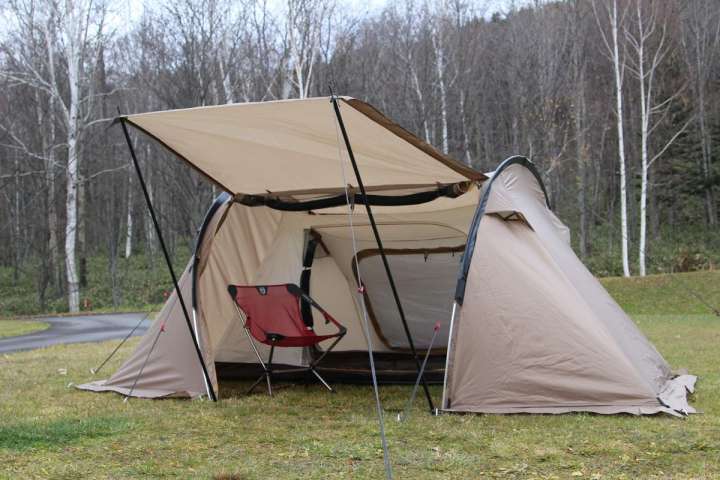 ソロにちょうどいい2ルームテント「ツインアーチソロテント」で冬