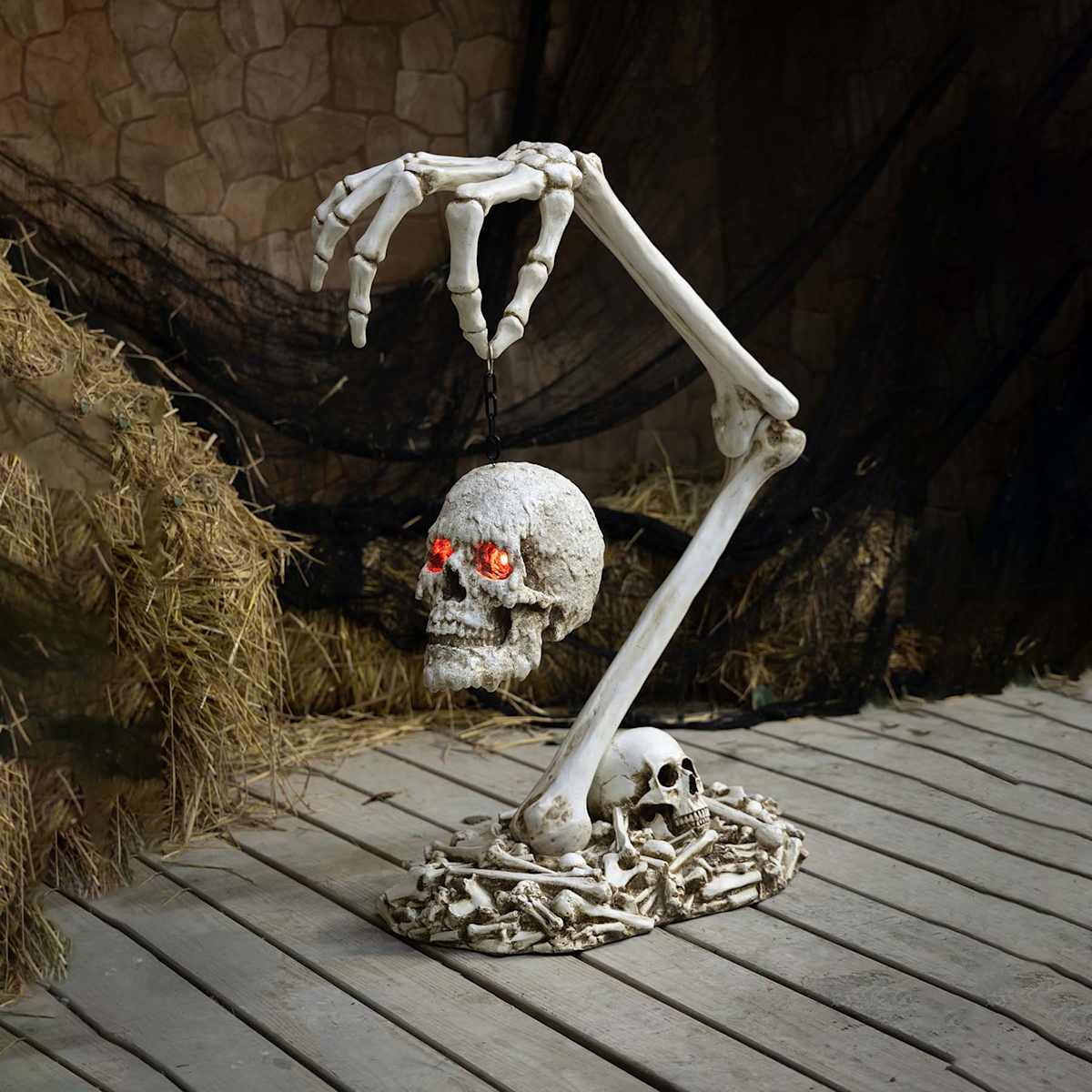 Skeleton Hand with Lantern, 3.5' | At Home