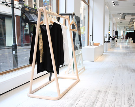 Torsten Neeland's creates wooden framework for new Yohji Yamamoto