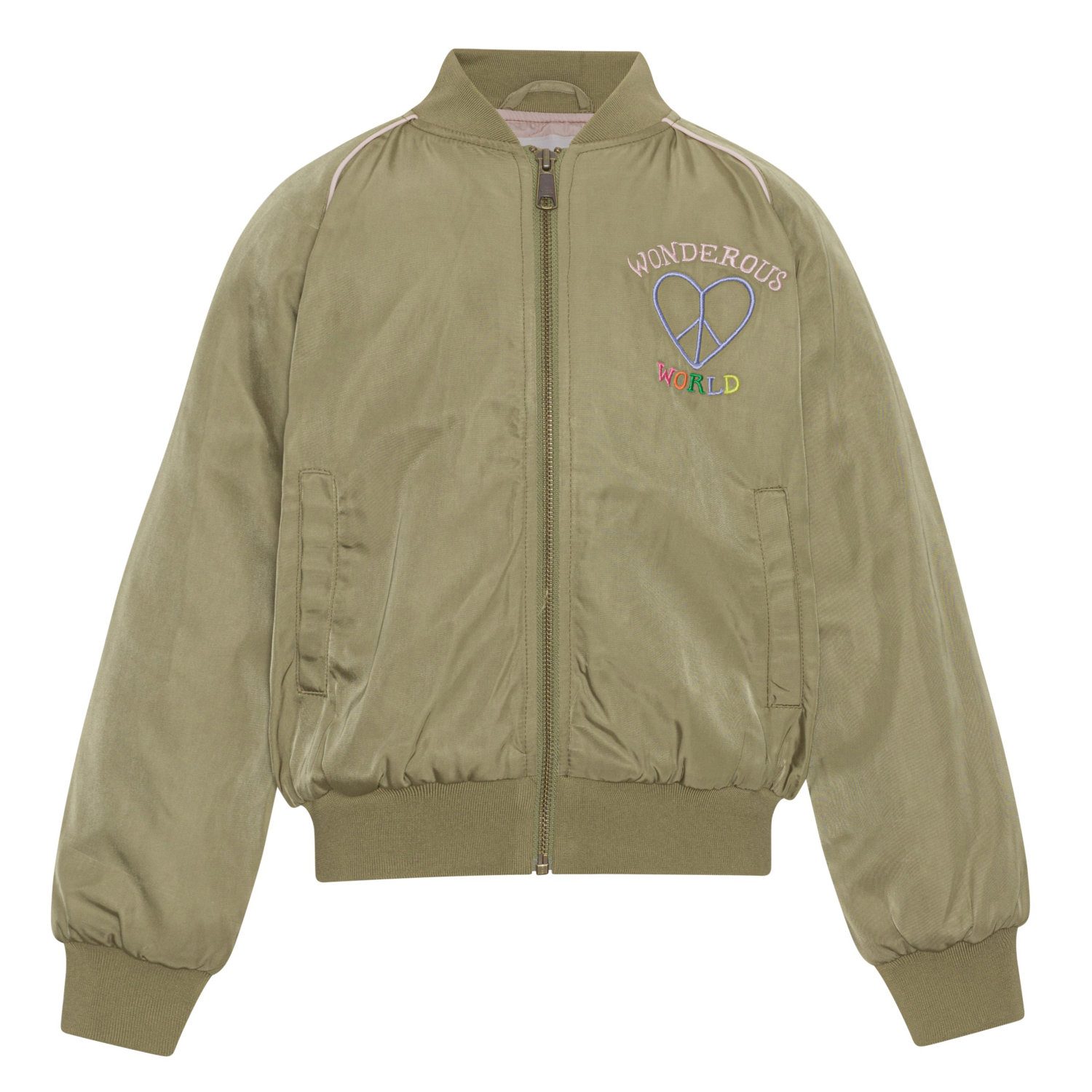 Hatty - Pond - grüne Bomberjacke mit Stickerei verschiedener Tiere