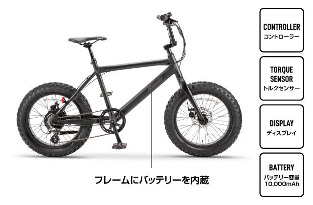 圧倒的スタイリッシュ！バッテリーをフレーム内に内蔵したファット