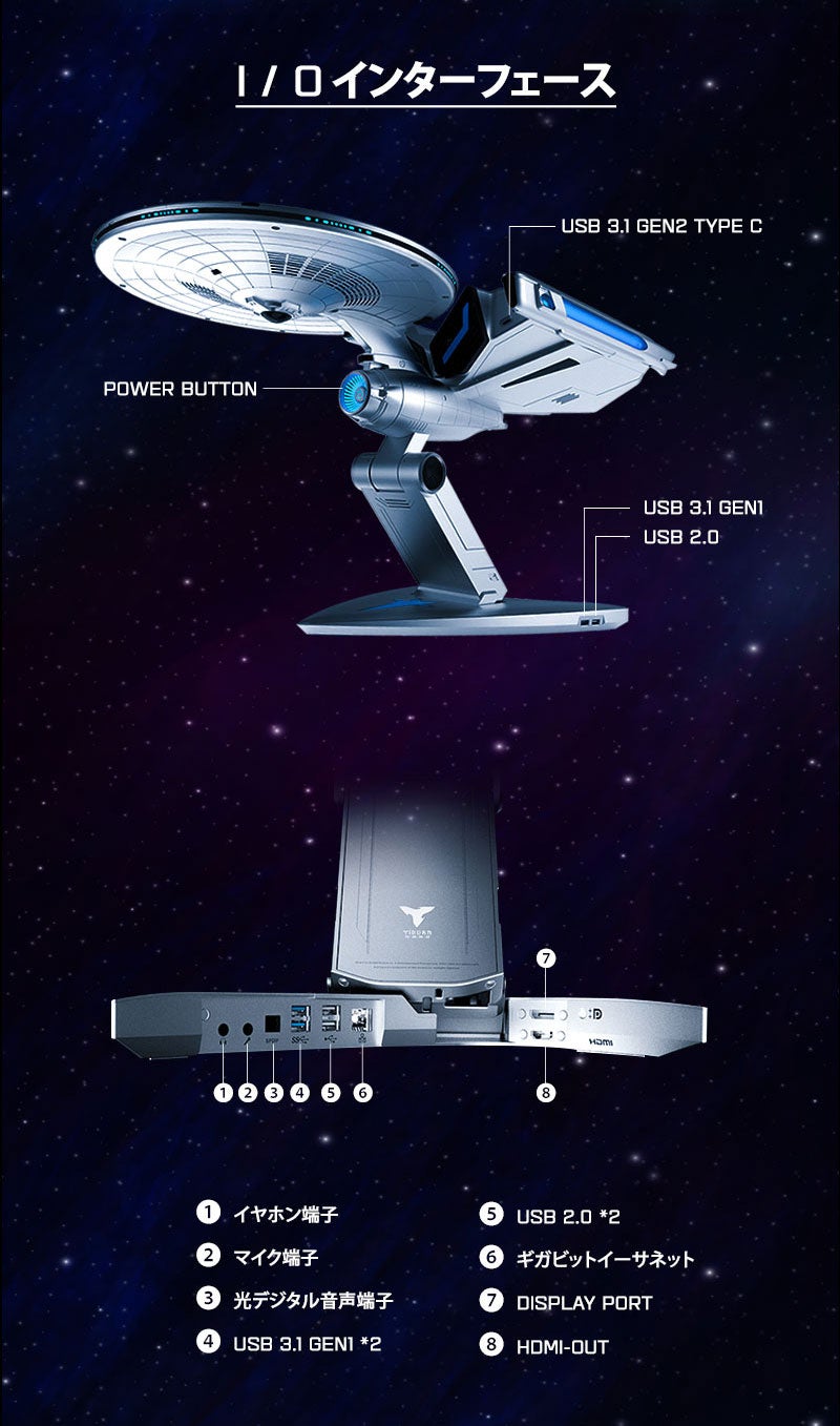 光と音で奏でる圧倒的な外見と性能。スター・トレック PC