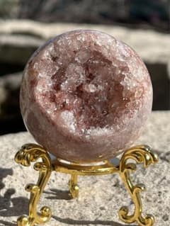 トップクオリティ♡バイカラーピンクアメジスト♡スフィア♡大玉86mm