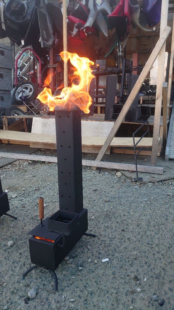 廃油ストーブ No.30 自然吸気 電源不要 ロケットストーブ ガレージ