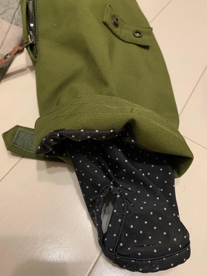 スノーボードウェア グレー/オリーブ ストライプ S size 男女