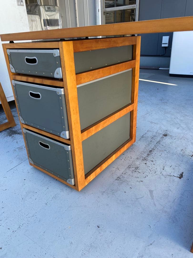 木製シンプルデスク 引き出し3つ付き木製シンプルデスク 引き出し3つ