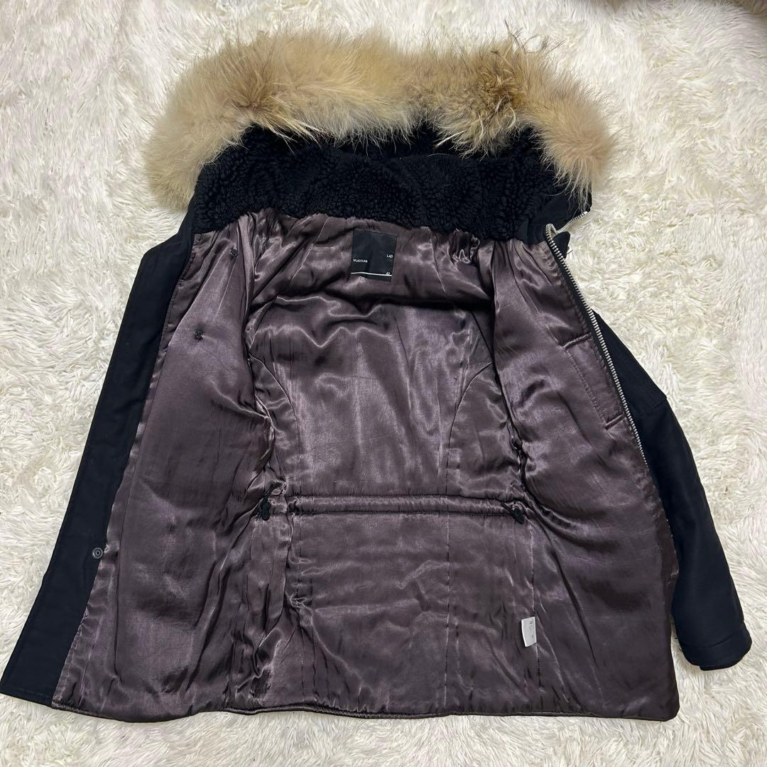 ラッドミュージシャン モッズコート N3-B ファー ブラック サイズ42