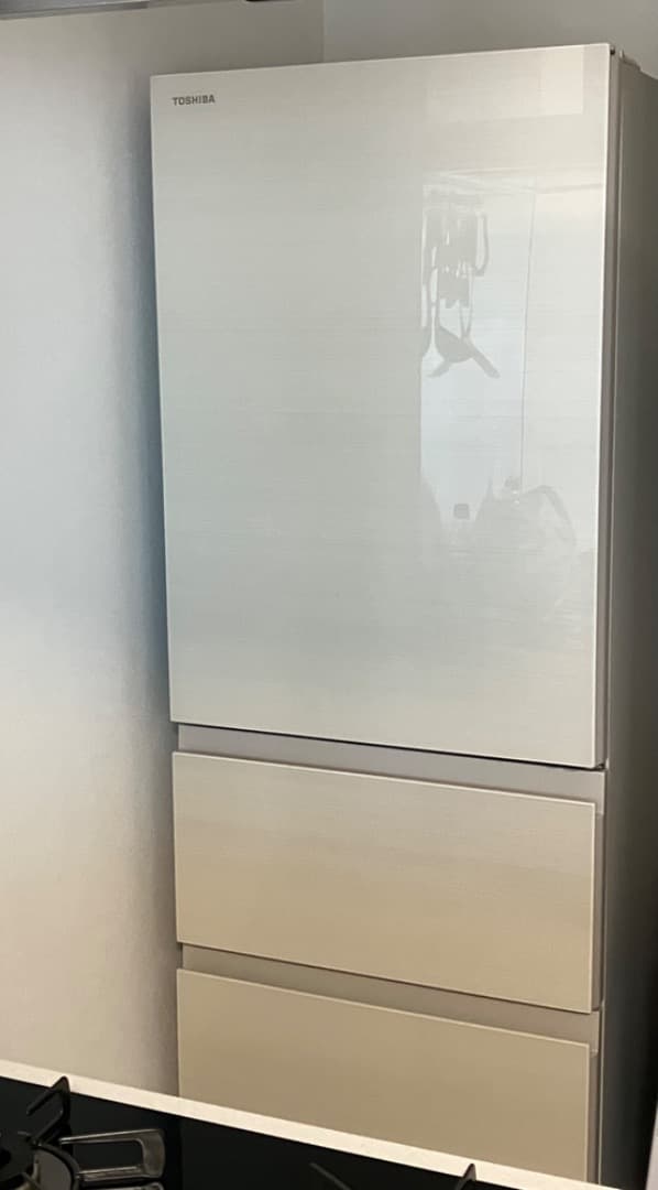 美品　VEGETA GR-V36SV [グレインアイボリー] 300〜400L TOSHIBA 冷蔵庫VEGETA 3ドア 右開き 356L グレインアイボリー ☆大型