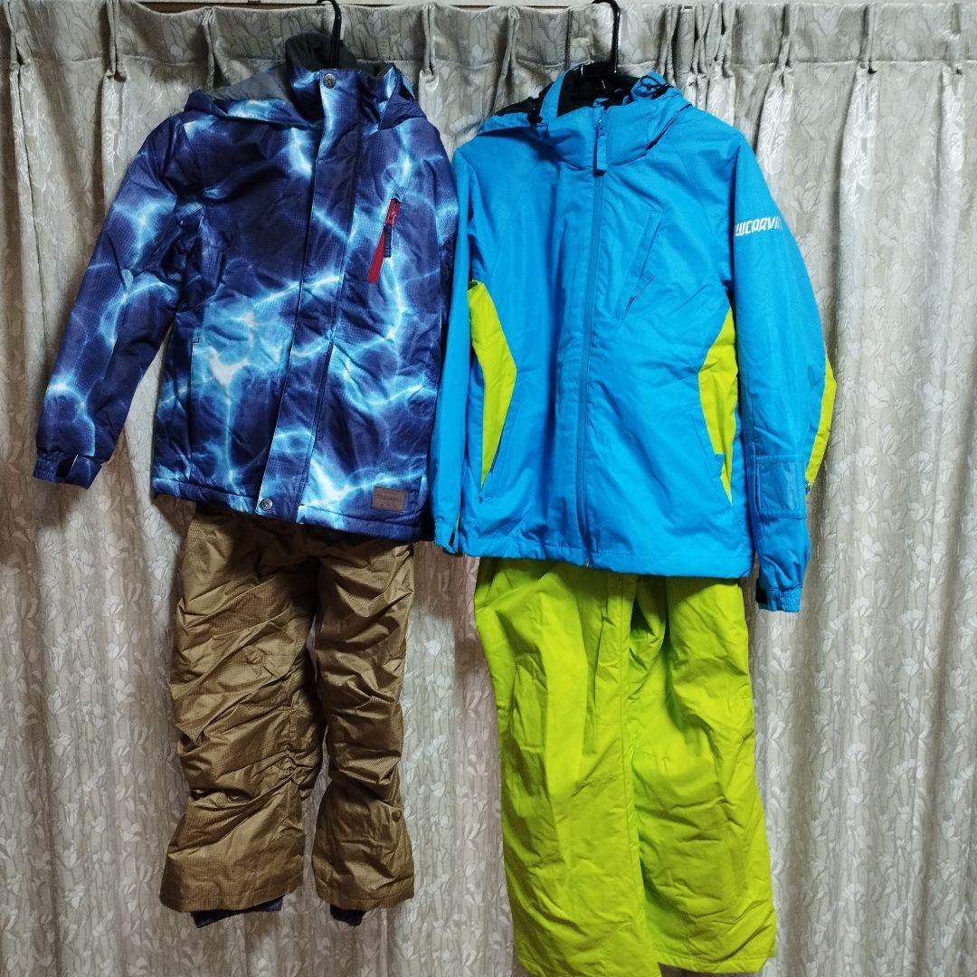 【美品】スキーウェア　2着　サイズ140と160　（140のみオマケ付き） NIMA スキーウェア キッズ ニーマ ジュニア 子供 上下セット スノー