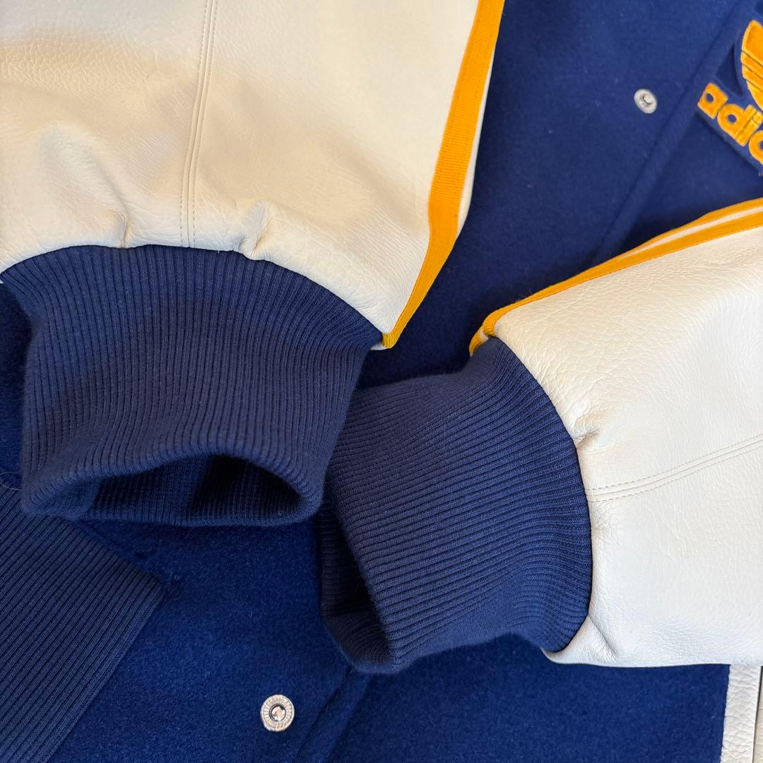 アディダス ボンバージャケット XL スタジャン 青 白美 黄色 美品