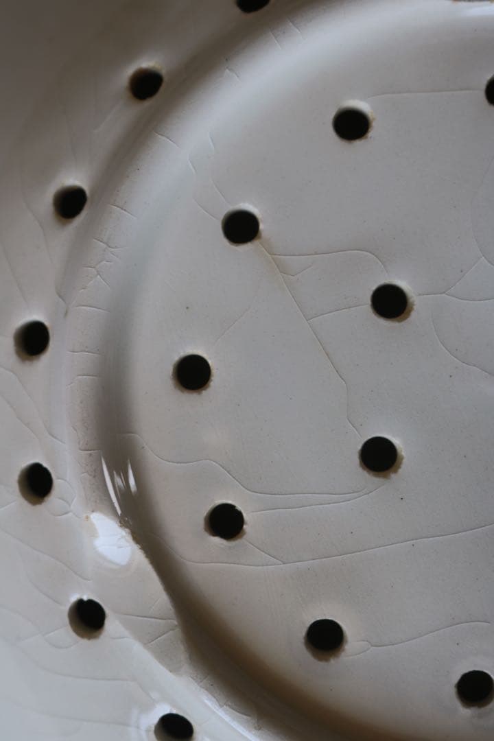 フランスアンティークプレート水切りチーズ豆腐白さくらんぼ