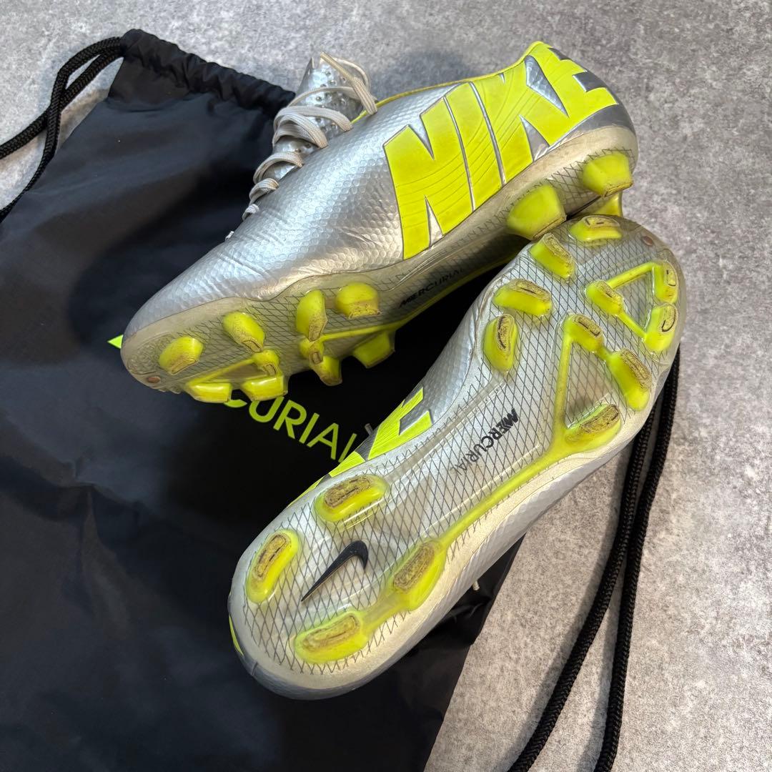 Nike Mercurial シルバー/イエロー スパイクシューズ　26.5cm