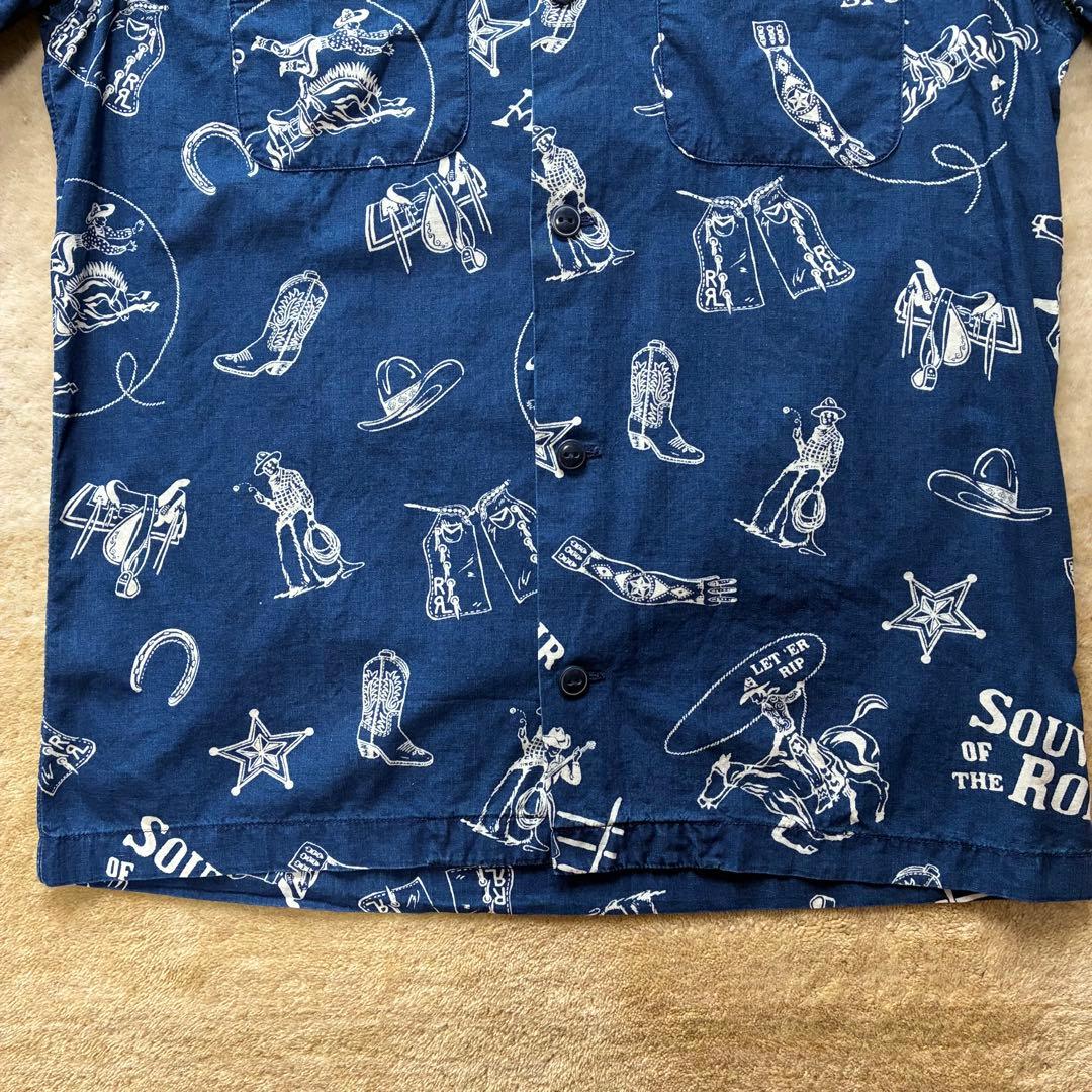 美品】 RRL アロハシャツ 半袖シャツ ネイビー XS カウボーイ - メルカリ